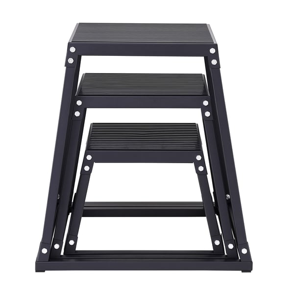 Plyometrinen hyppylaatikkosetti, 44,5x44,5x30,5 cm, musta, teräs Plyometrinen hyppylaatikkosetti, 44,5x44,5x30,5 cm, musta, teräs
