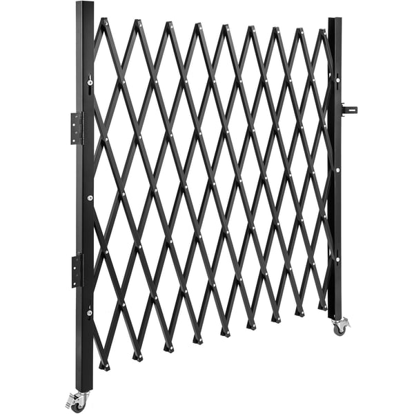 Sikkerhedsport, Enkelt folde dør, 198x229 cm, Sort, Stål
