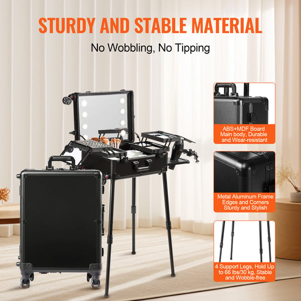 Makeup-trolley, 1030x510x1360 mm, Svart, Förvaringsorganisator