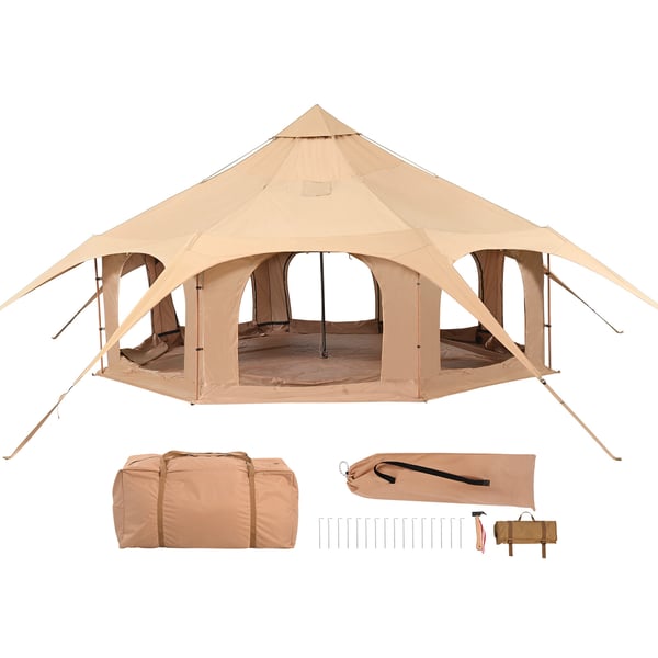 Canvas telt, Bell telt 500x280 cm, Beige, Canvas, Camping