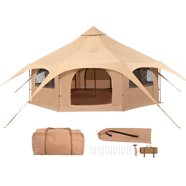 Canvas-tält, Bell Tent 500x280 cm, Beige, Canvas, Camping