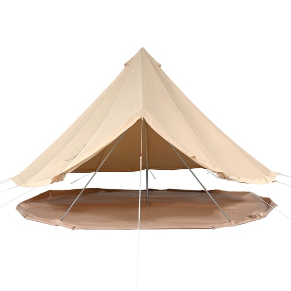 Bell telt, 4 m diameter, kanvas, beige, camping udendørs