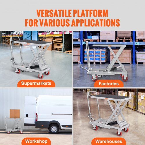 Hydrauliskt lyftbord, 70x45x72 cm, grå, stål