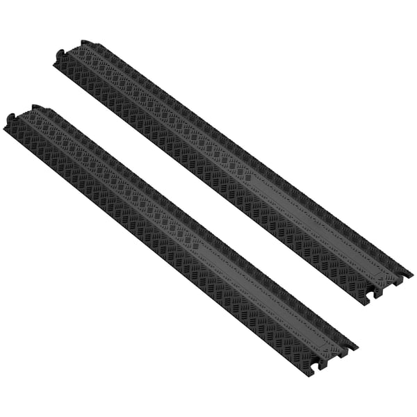 Kabeldæksel rampe, 100x13x2 cm, sort, kraftig gulvbeskytter