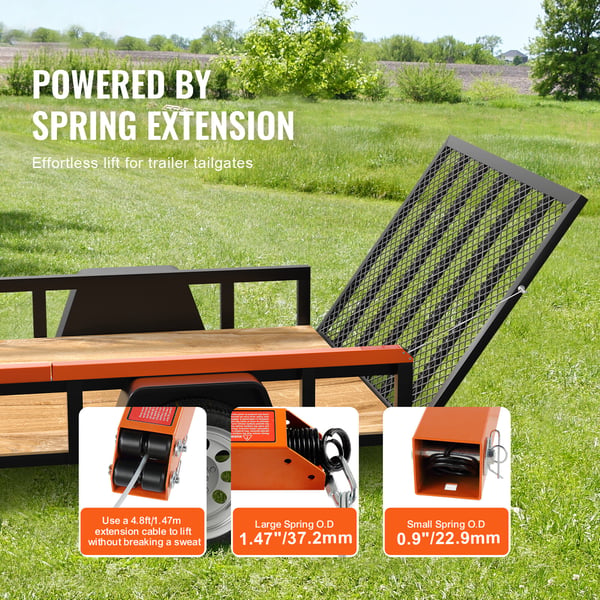 Trailer bagklap løfteassistent, TrailTailgate, 91.4x5.1 cm, stål
