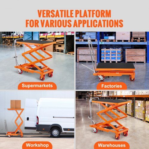 Hydrauliskt lyftbord, 127x45 cm, stål, materialhantering
