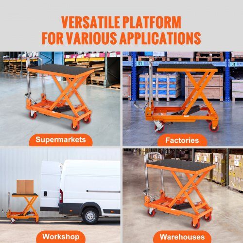 Hydrauliskt lyftbord 70x45x72 cm orange, stål