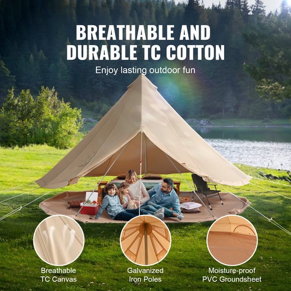 Bell telt, 5x300 cm, Beige, Lærred, Camping telt