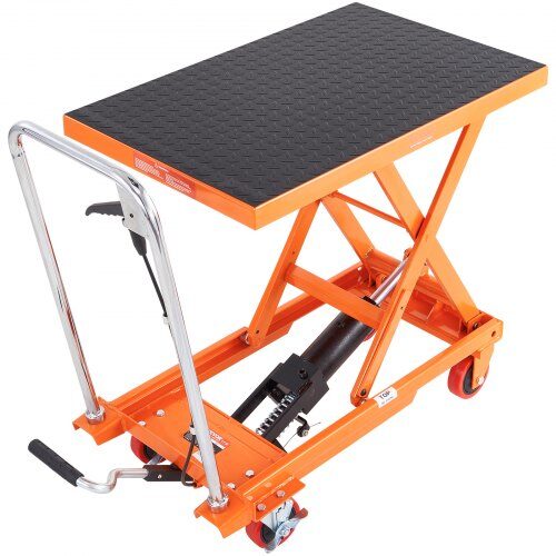Hydrauliskt lyftbord, 70x45 cm, Orange, Stål