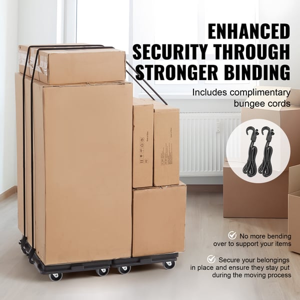 Möbelvagn, 40,7x27,4x7,8 cm, Svart, Robust transportvagn