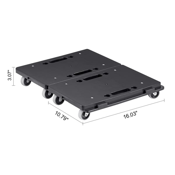 Möbelvagn, 40,7x27,4x7,8 cm, Svart, Robust transportvagn