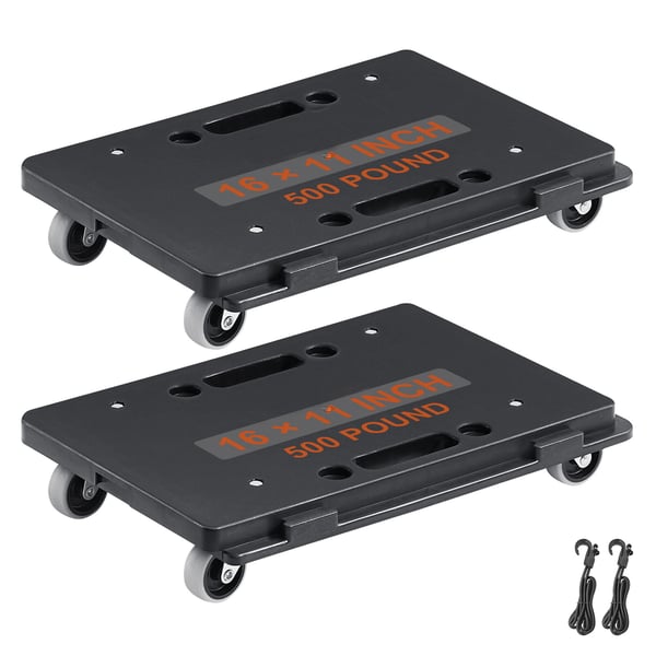 Möbelvagn, 40,7x27,4x7,8 cm, Svart, Robust transportvagn