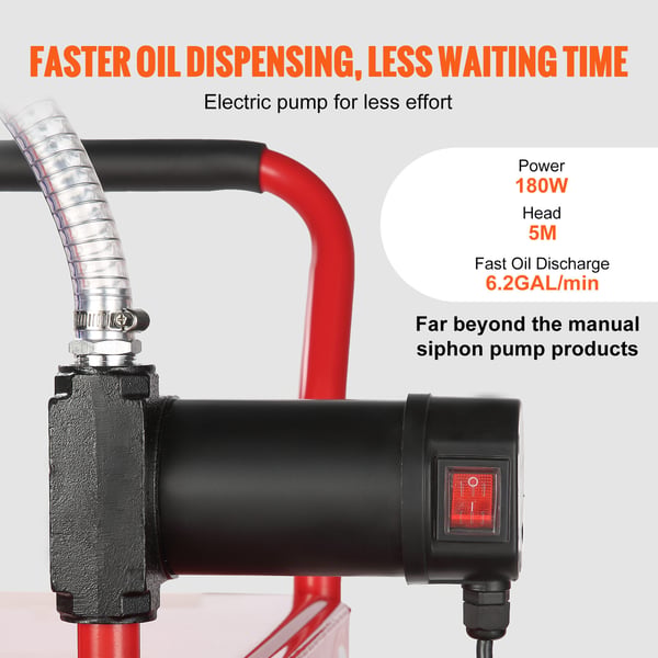 Diesel-säiliö, 561x563x1179 mm, punainen, sähköpumppu, siirrettävä säilytys