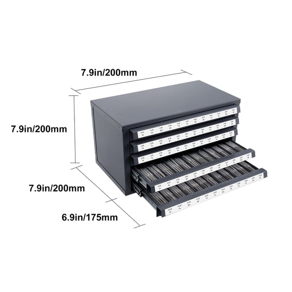 Tap Dispenser Skab, Fem-skuffers Organizer, 37.5x20x20 cm, Grå, Stål
