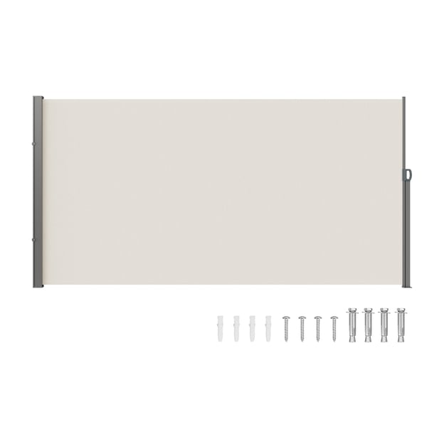 Utdragbar sidomarkis, 180x350 cm, Beige, Polyester vattentät utomhus insynsskydd