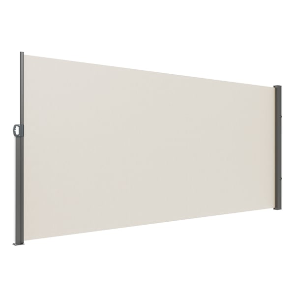 Utdragbar sidomarkis, 180x350 cm, Beige, Polyester vattentät utomhus insynsskydd