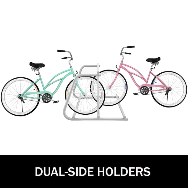 Cykelstativ, 10 holdere dobbeltsidet, 151.7x96.5x74.3 cm, stål