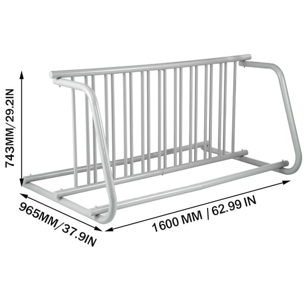 Cykelstativ, 10 holdere dobbeltsidet, 151.7x96.5x74.3 cm, stål