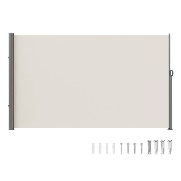 Utdragbar sidomarkis, 160x300 cm, Beige, Polyester vattentät utomhus insynsskydd