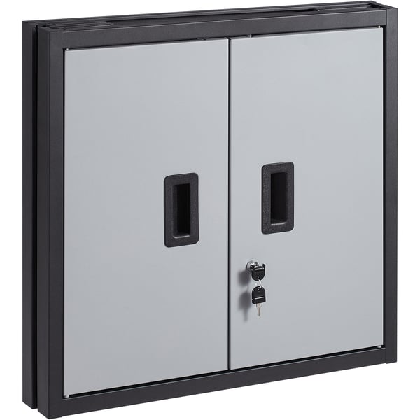 Vægskab, 66x30.5x66 cm, Sort, Metal, Justerbar Hylde