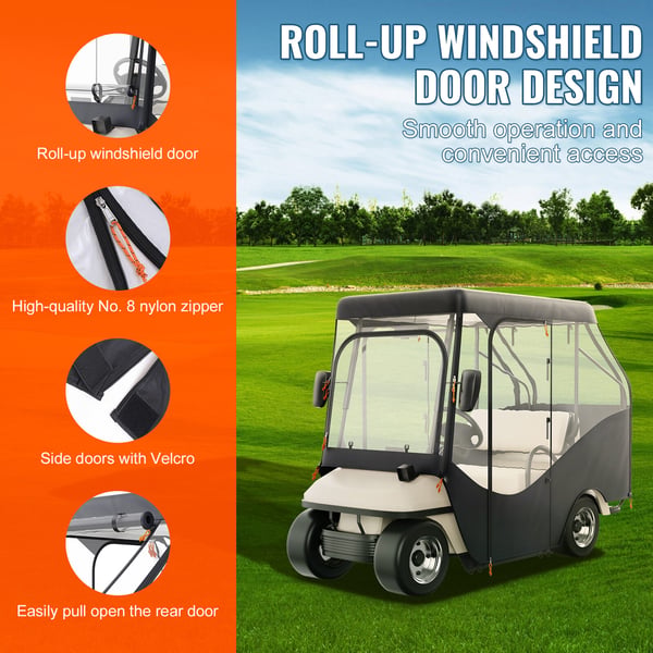 Golfvognsinddækning, 248x152x110 cm, Sort, Polyester
