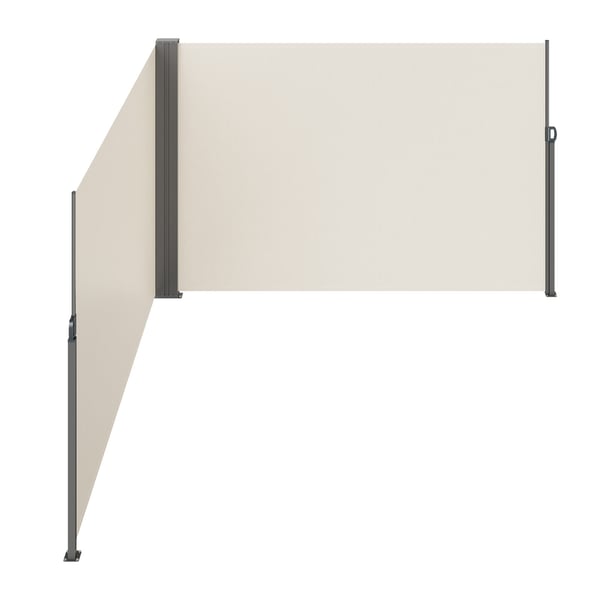 Utdragbar sidomarkis, 200x600 cm, Beige, Polyester, Vattentät