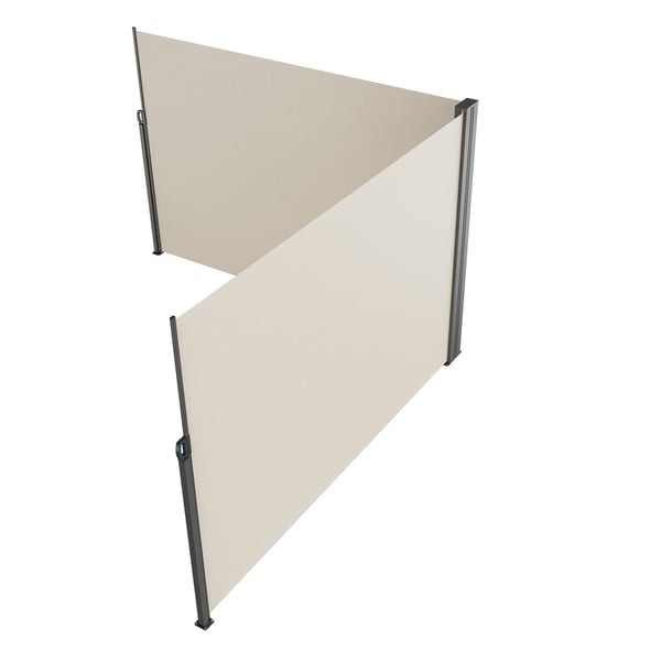 Utdragbar sidomarkis, 200x600 cm, Beige, Polyester, Vattentät