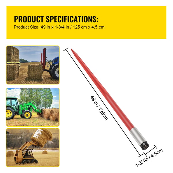 Hay Spear 125 cm Punainen, Teräs