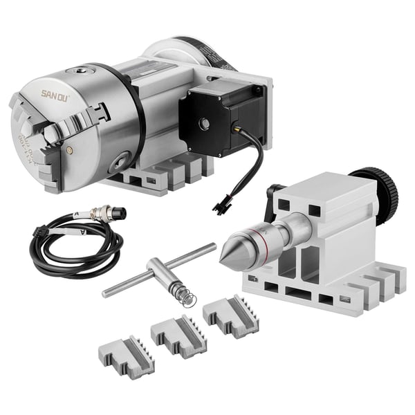 Drejehoved K11-100mm 3-bakke chuck 65x66 mm CNC fræse roterende akse aluminium
