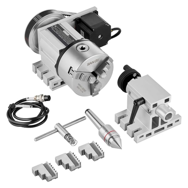 Drejehoved K11-100mm 3-bakke chuck 65x66 mm CNC fræse roterende akse aluminium