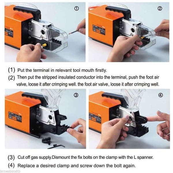 Pneumatisk krympetang AM-10, krymper op til 16mm², værktøjsstål