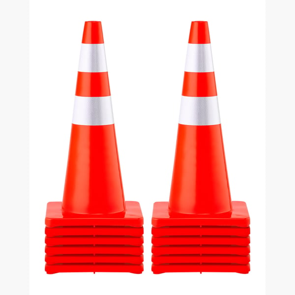 Trafikkegle, 70x35x35 cm, Orange, PVC