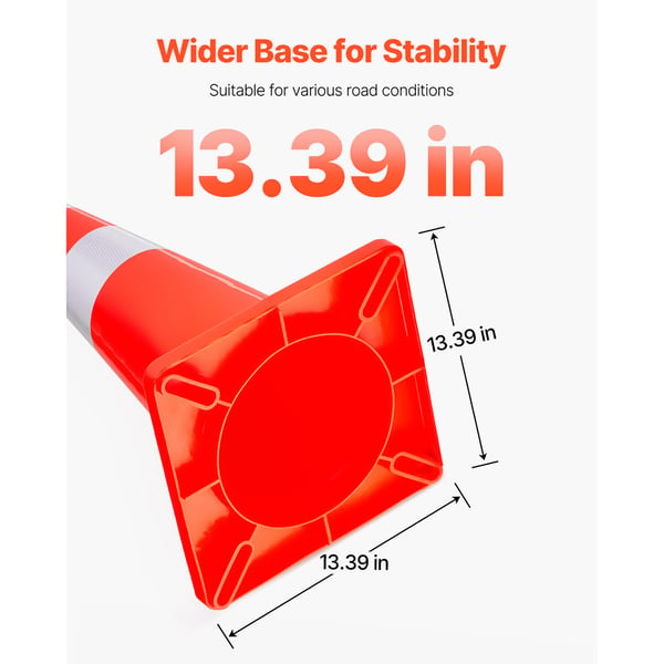 Trafikkegle, 70x35x35 cm, Orange, PVC