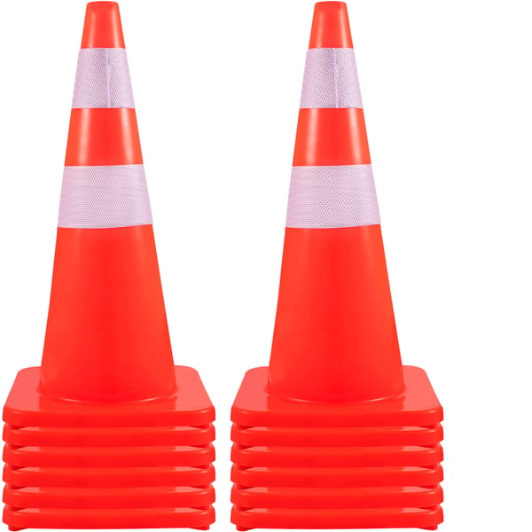 Trafikkegle, 70x35x35 cm, Orange, PVC