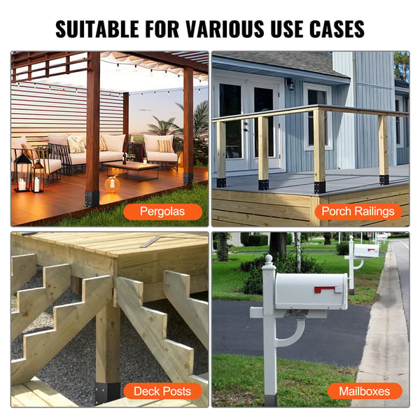 Tolppakenkä, 96x140x163 mm, musta, hiiliteräs