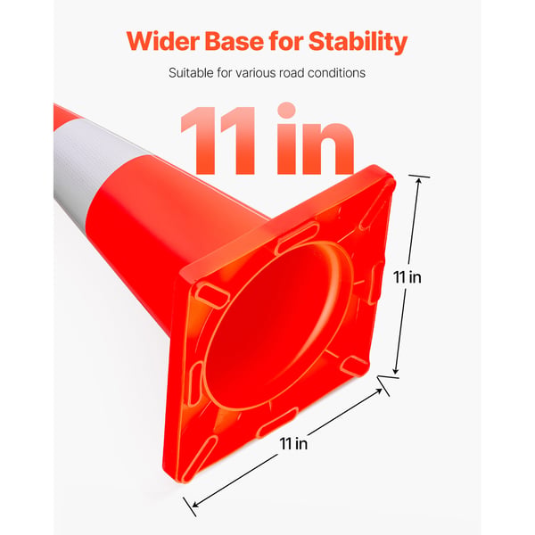 Trafikkegler 28x28x45,7 cm Rød PVC Reflekterende Kraver