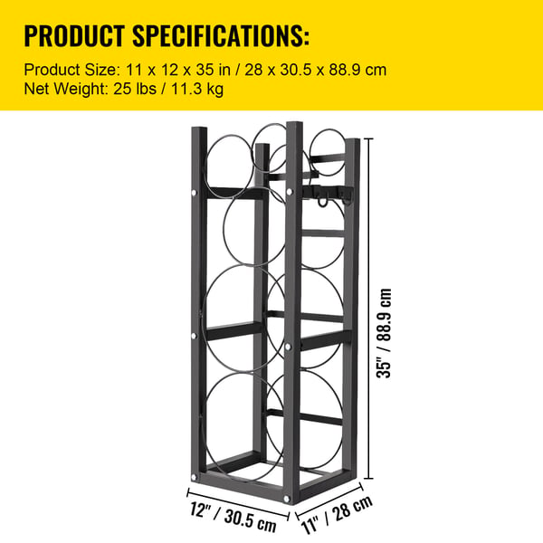 Kølemiddelflaskeholder, 89x33x36 cm, Stål, Opbevaring