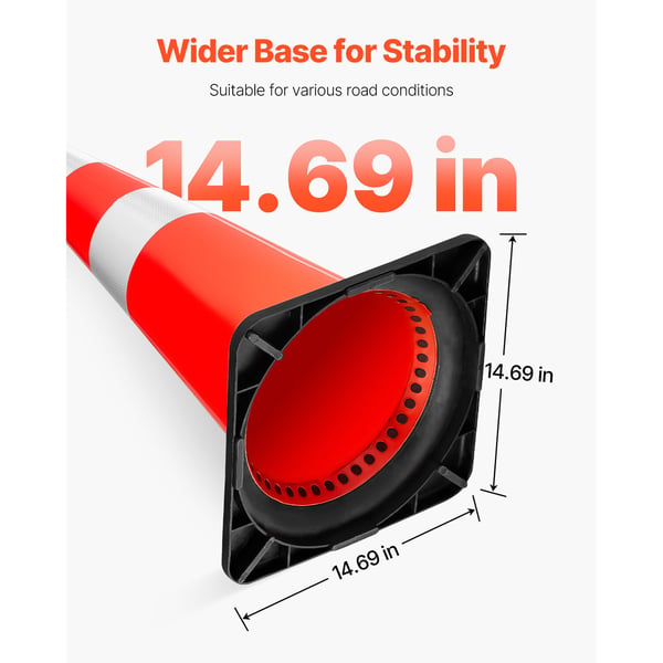 Trafikkegle, 75x37x37 cm, Orange, PVC
