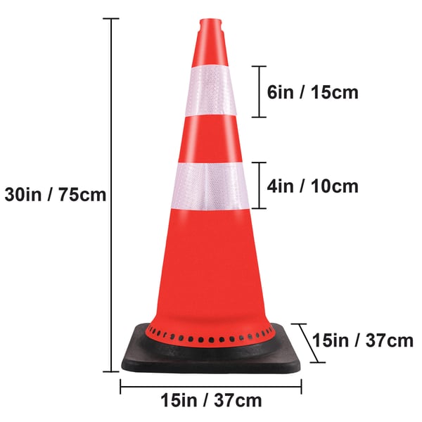 Trafikkegle, 75x37x37 cm, Orange, PVC