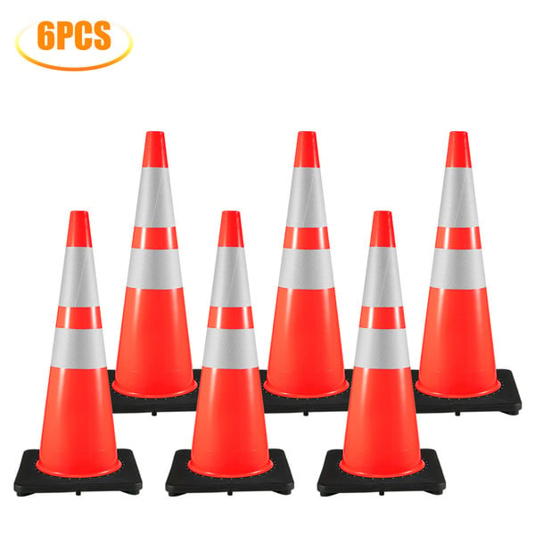 Trafikkegler 92x35x35 cm Orange PVC Reflekterende Sikkerhed