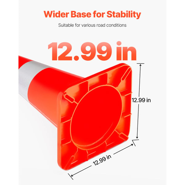 Trafikkegle, 73x33x33 cm, Orange, PVC