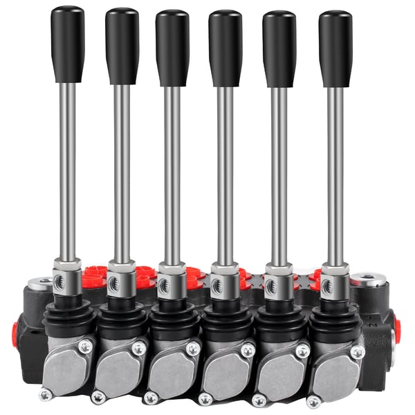 Hydraulisk retningsventil, 6 spoler, 11 GPM, 3600 PSI, metal