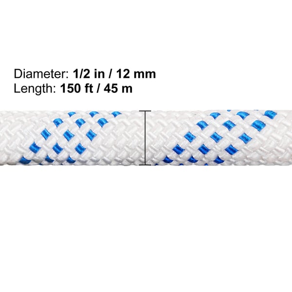 Dobbelt taljeblok og tackle, 12 mm, 30.5x61 m, dobbelt taljeophæng, polyesterreb