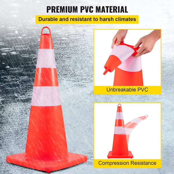 Trafikkon, 73x33x33 cm, Orange, PVC