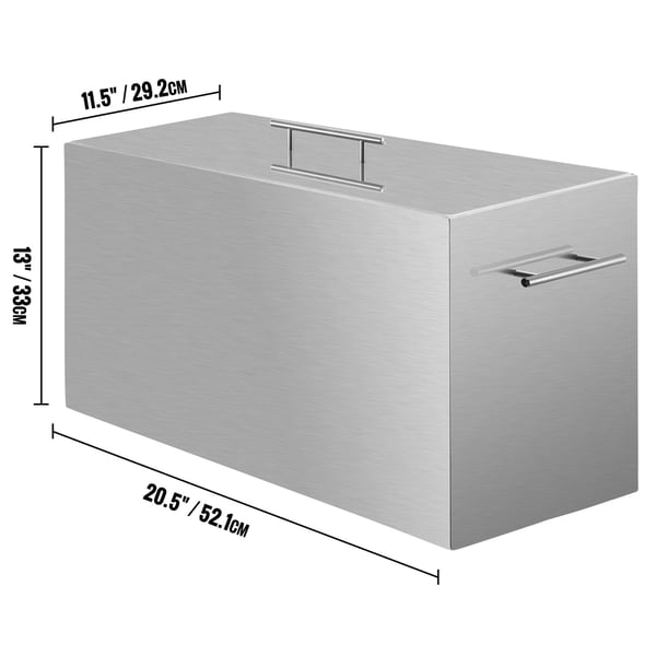 Vandbadskoger, 20,5x11,5x13 tommer, rustfrit stål, 2 konserveringsriste