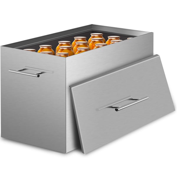 Vandbadskoger, 20,5x11,5x13 tommer, rustfrit stål, 2 konserveringsriste