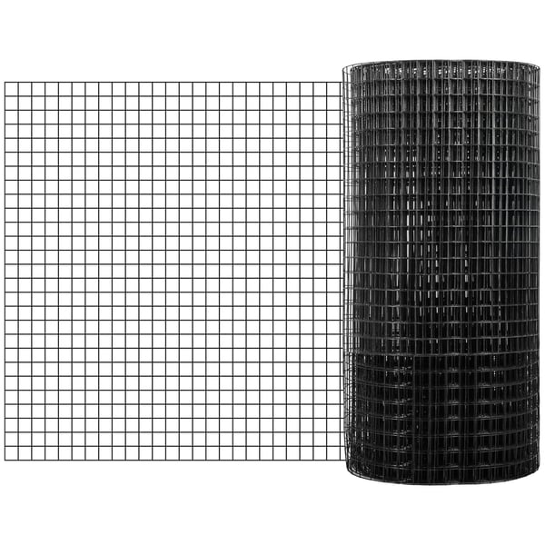 Trådnät, 91x1524 cm, Svart, Galvaniserat stål, Stängsel