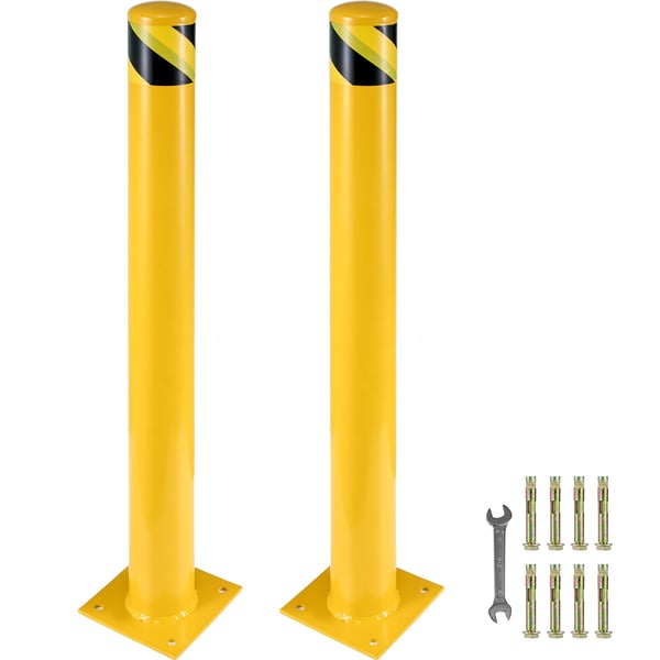 Turvapollari, 107 cm korkeus, 14 cm halkaisija, keltainen, teräs