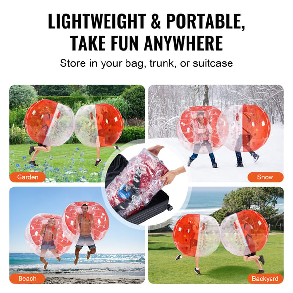 Ilmatäytteinen törmäyspallo 150x120 cm, punainen, PVC, ulkoleikit