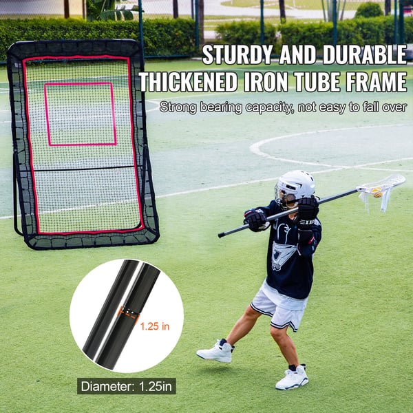 Rebound-net, justerbar lacrosse- og baseballtræningsskærm, 1524x2133,6 mm